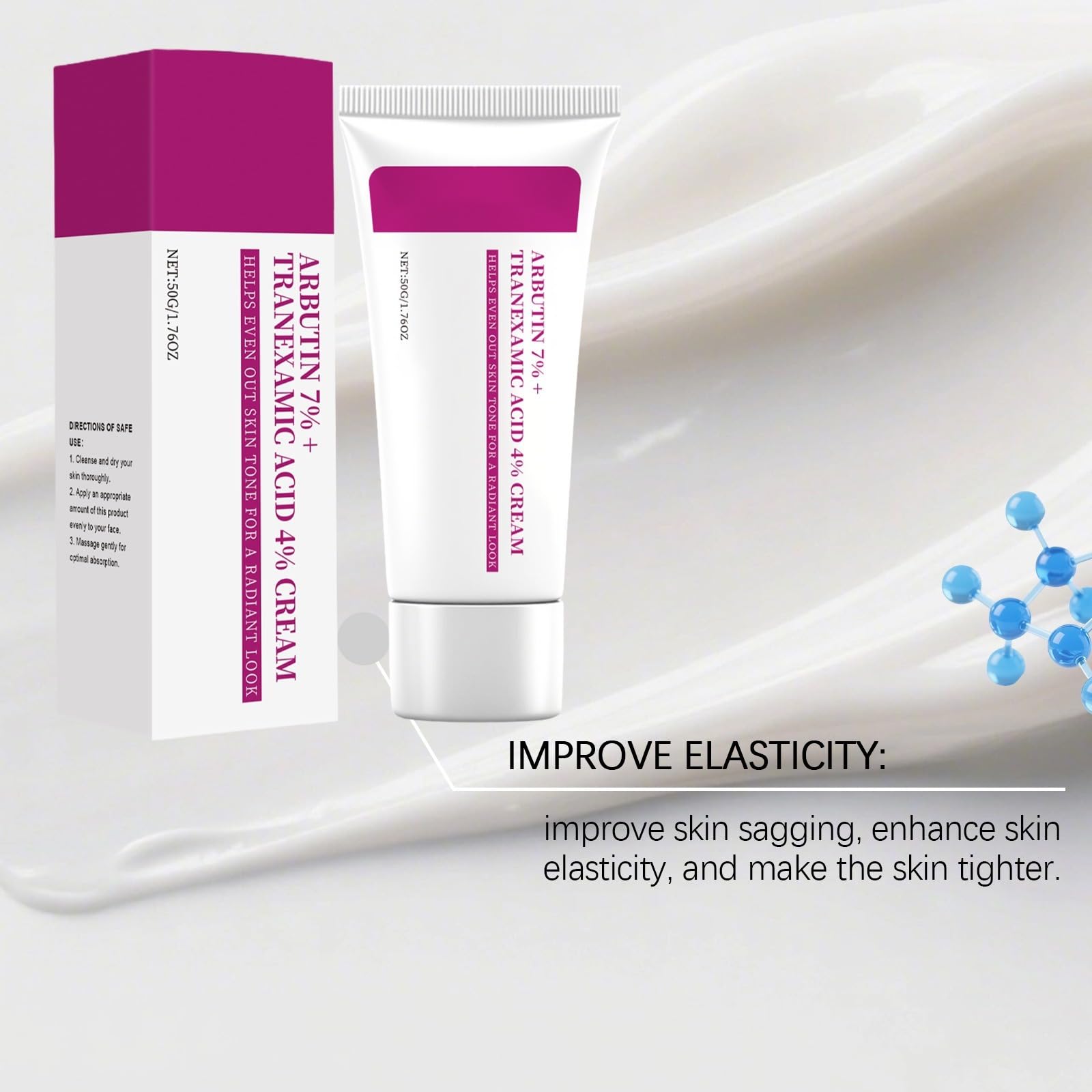 Creme mit Alpha-Arbutin 7 % + Tranexamsäure 4 %, Gesichtscreme gegen
