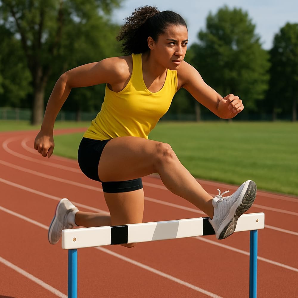 Praxis Adjustable Training Hurdle, Meets IAAF Standards, Height Adjustable 30”–42” Lightweight, Durable PVC, Ideal for Track & Field, Agility, Speed, Plyometric Drills