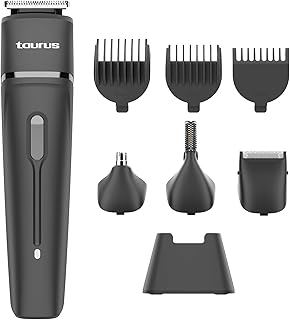 Taurus – Cortapelos y Afeitadora Hipnos Complet | 8 en 1 | Cuchillas Acero Inoxidable | 90 min de Autonomía | 3 Posiciones de Longitud (3 a 9 mm) | Uso en seco y húmedo | Estuche y accesorios