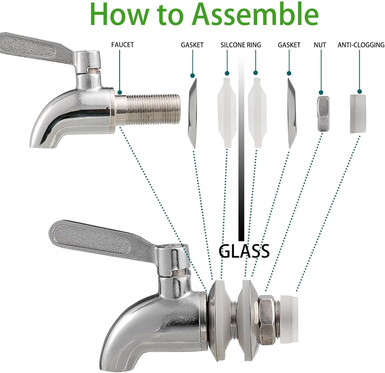Juego de 2 dispensadores de bebidas de vidrio para fiestas, dispensadores de bebidas heladas de 1 galón con soporte, dispensador de jugo con infusor de frutas y espiga a prueba de fugas, ideal para