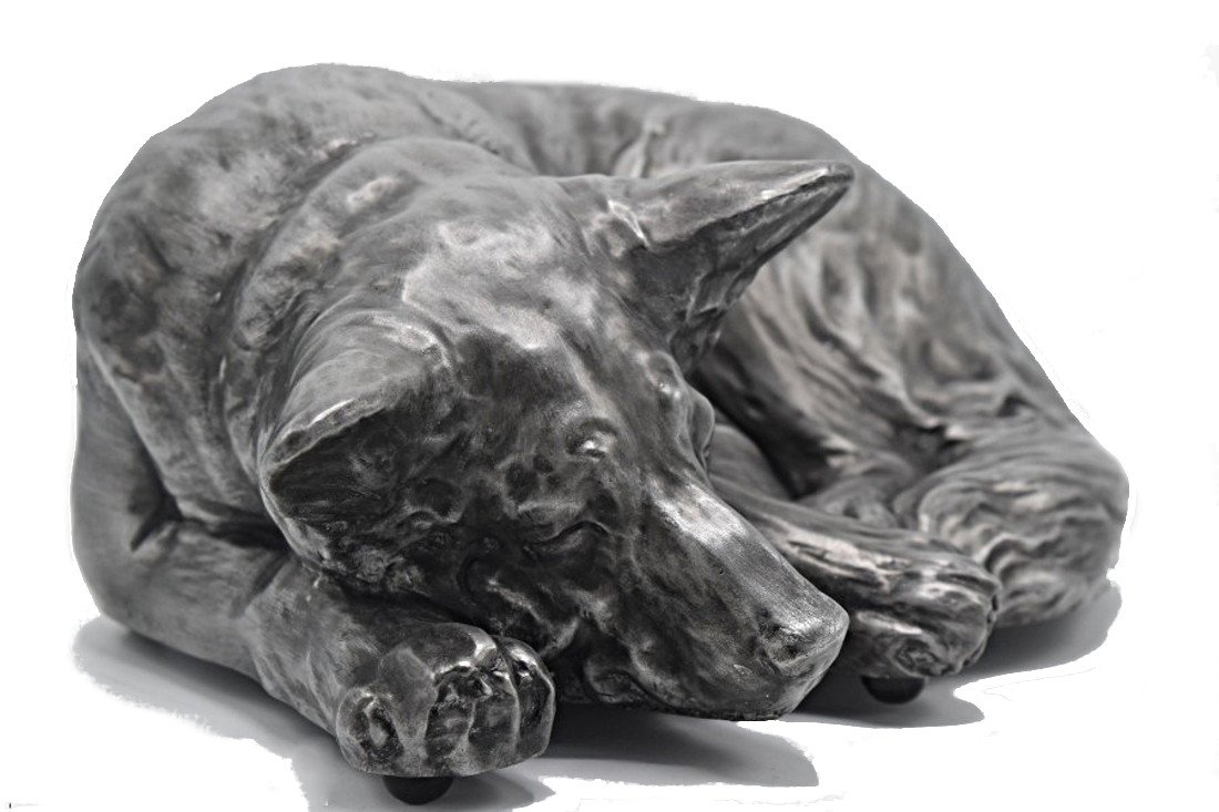 Rainbowbridge German Shepherd/Alsatian Dog Ashes Box - Dog Memorials Gifts, Ashes Urn for Dogs (Pewter)