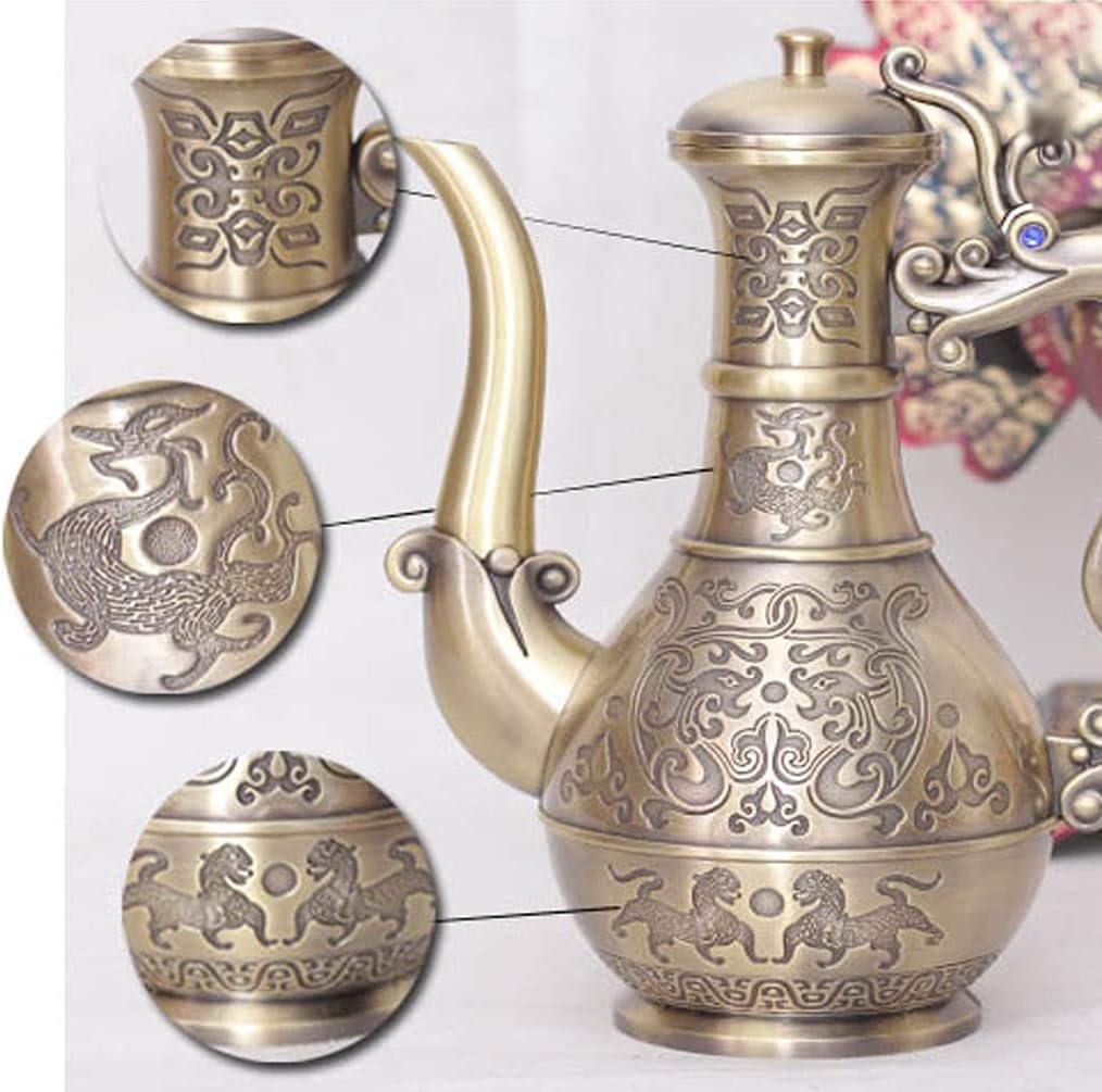 デカンター ストッパーの廃棄物デカンタストッパースペシャルブロンズ合金ワインジュグ770mlレトロな手作りの銅の飲み物の瓶、ホテル、