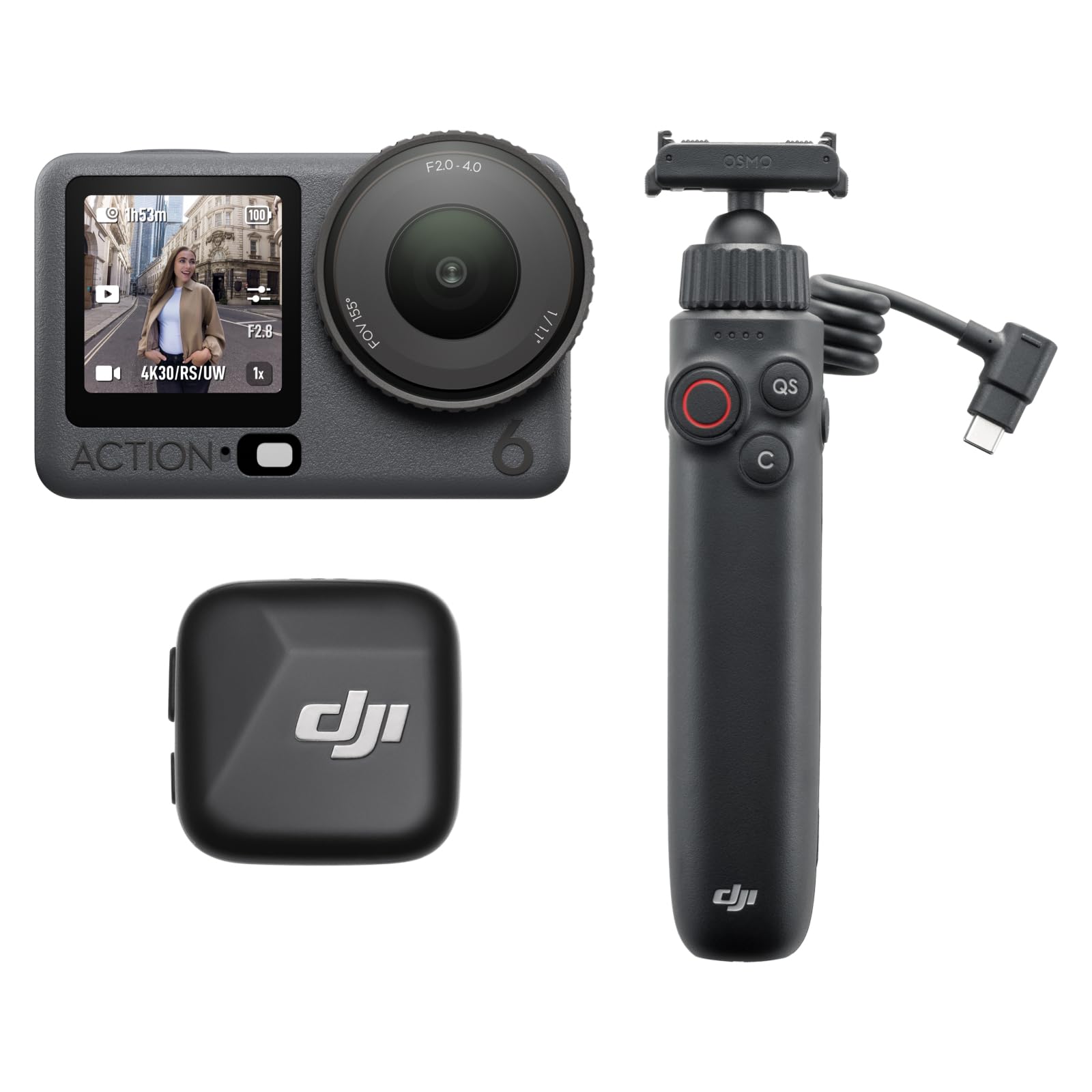 Amazon | DJI Osmo Action 6 Vlogコンボ、両方向バッテリーハンドルと