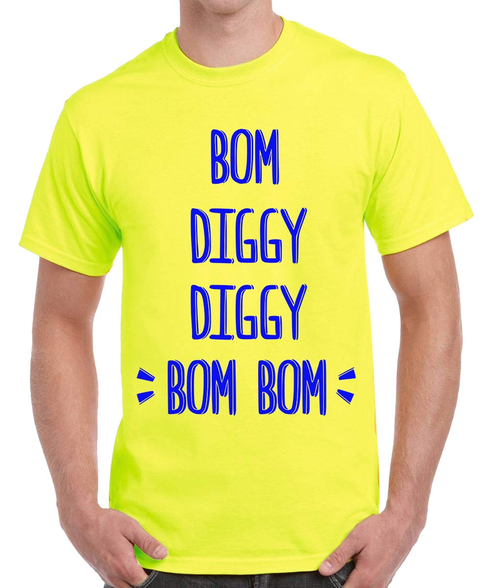 CaseriaMen's Round Neck Cotton Half Sleeved T-Shirt with Printed Graphics - Bom Diggy Diggy Bom