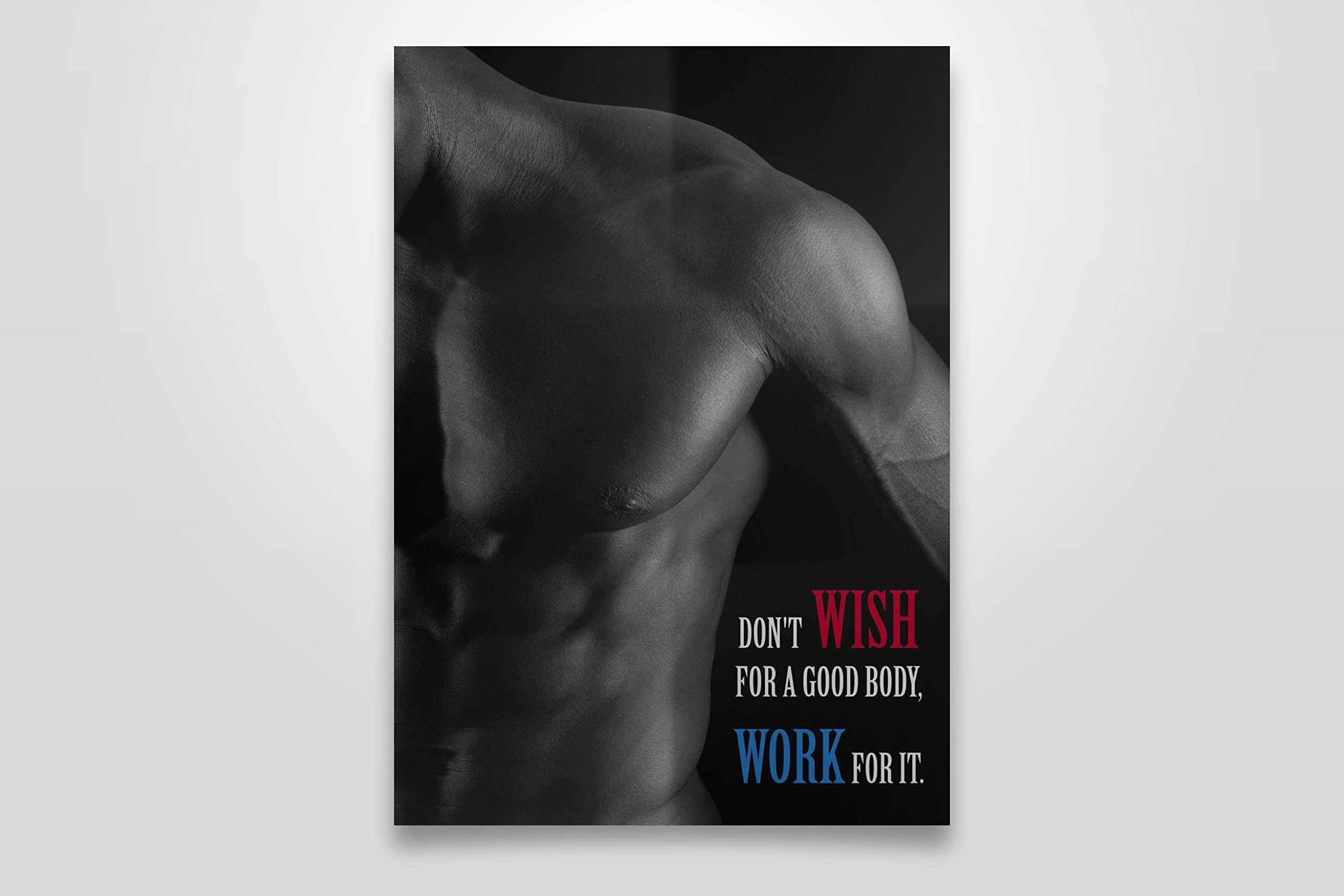 EzPosterPrints - Bodybuilding Men Girl Fitness Workout Quotes Motivational Inspirational Muscle Gym Posters - Wall Art Print for Home Office Gym - MOTIVATION-QUOTE-15-18X12 inches