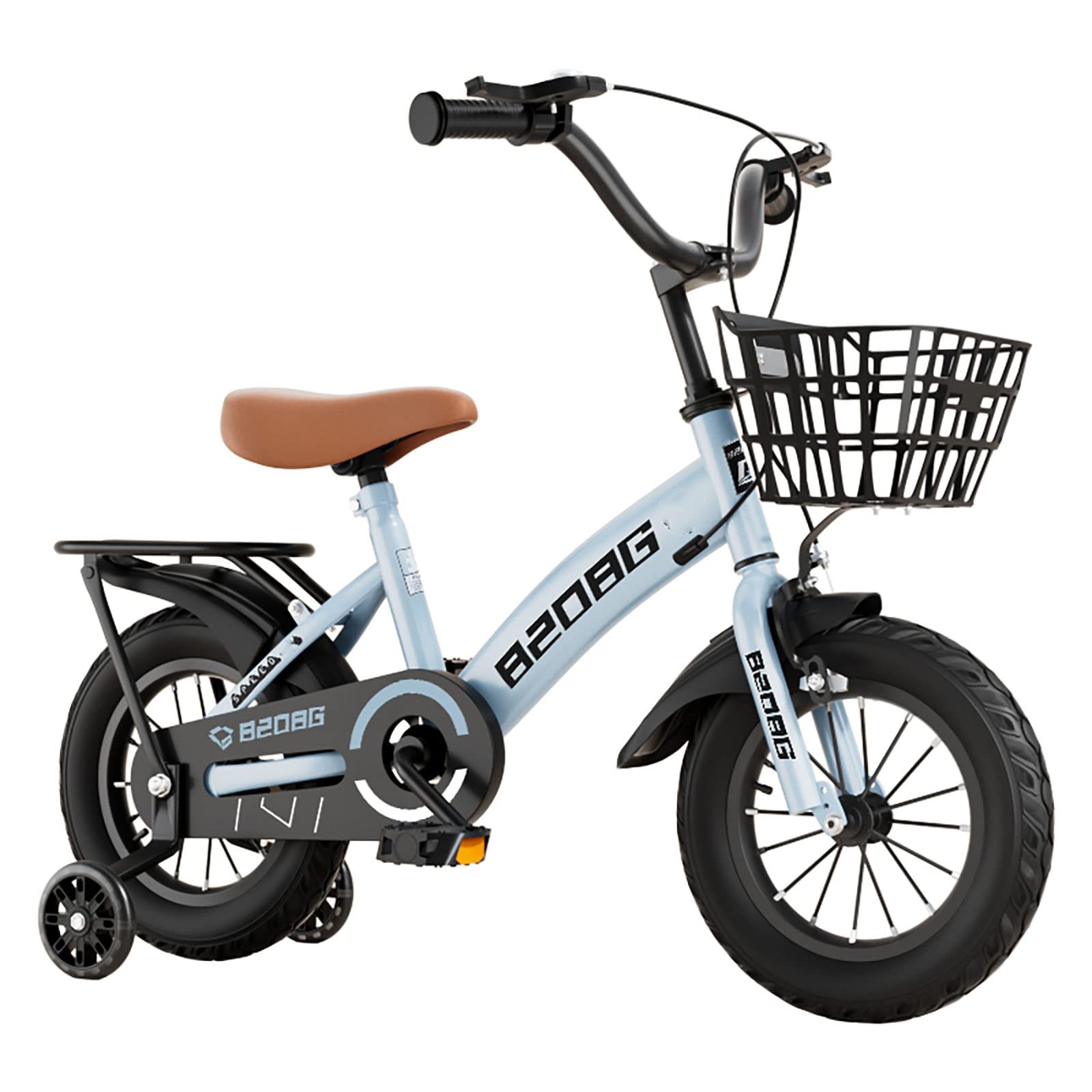 Bueuwe Kinderfahrrad für Kleinkinder und Kinder von 3 bis 8 Jahren, Jungen und Mädchen, 12 14 16 18 20 Zoll Kinderfahrrad mit Stabilisatoren, Rücksitz und Korb Sport & Freizeit