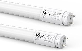JESLED 2 Pack 4FT T8 LED Bulbs, 18W 2400LM 4000K Led Tube Light, Plug and Play or Ballast Bypass, Hybrid Type A+B T10 T12 Fluorescent Bulbs Replacement, Single or Double End Powered, ETL