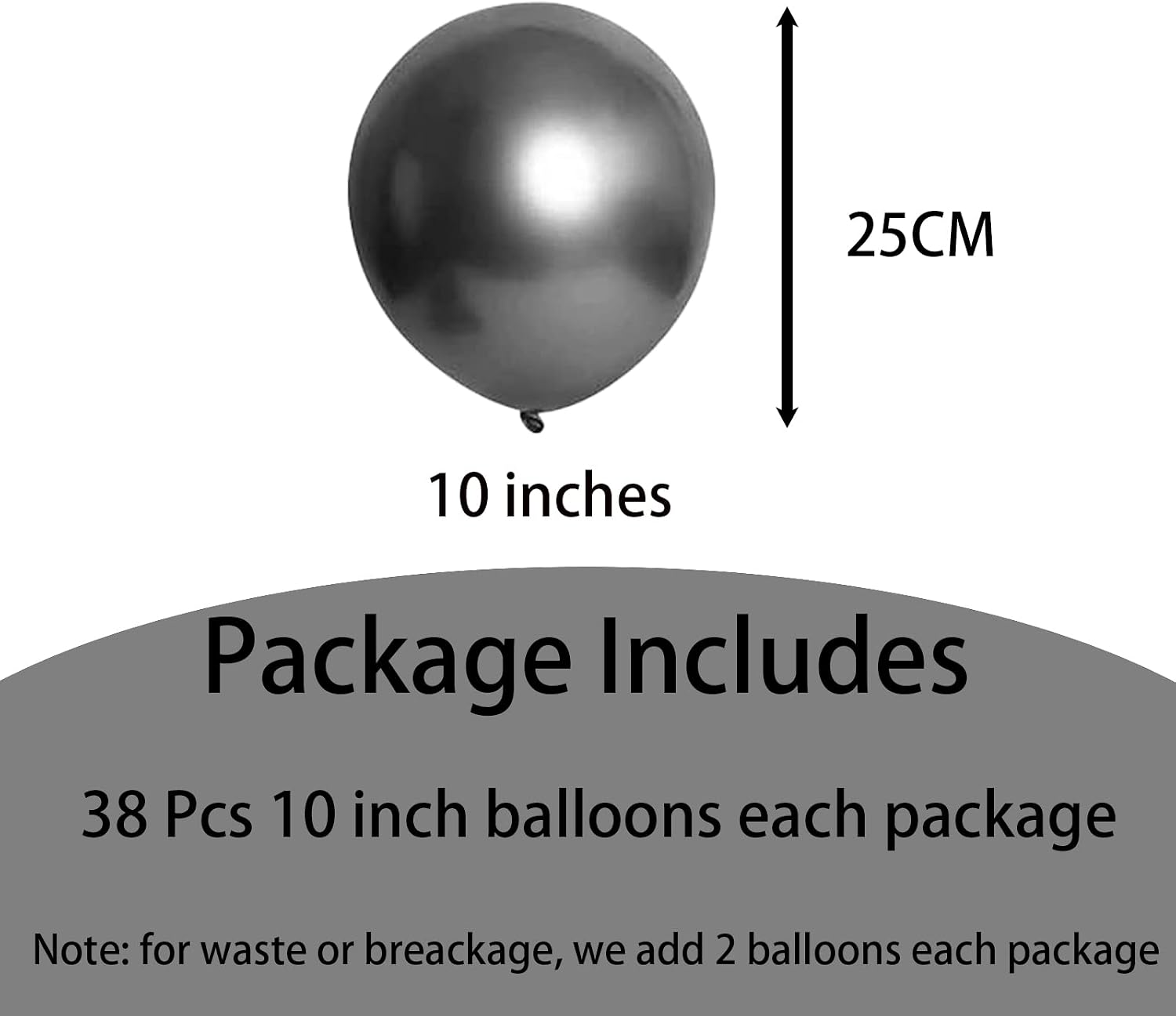 POPOYU Black Chrome Balloons,Metallic Black Balloons 12 inch,36 Pcs Thick Natural Latex Balloon Shiny Birthday Party Helium Decorations for Baby Showers,Engagement Wedding,Graduation - Image 3