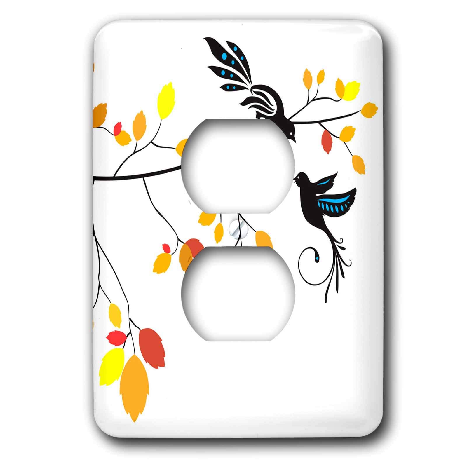 Embellecedor de enchufe Birds on Autumn Trees 2 para tapar marcas en paredes lsp_48498_6