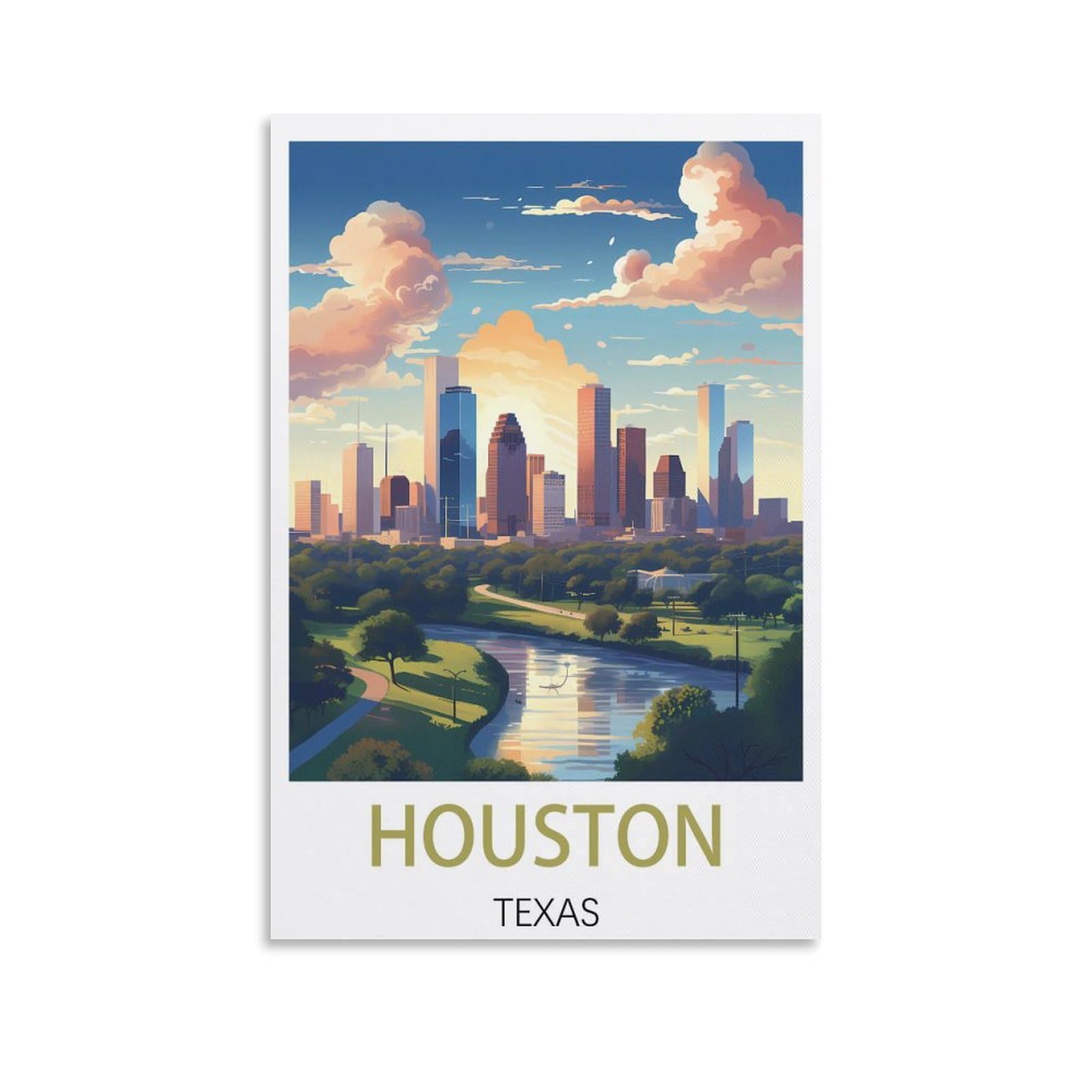EZMLFA DIY 5D Diamond Painting Kits for Adults,Houston Texass DIY Diamond Art Kits Gem Painting Crafts for Home Wall Decor 50x60cm