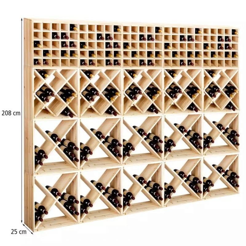 Casier range bouteille vin en bois naturel pour cave et cellier a vin - meuble de rangement bouteille de vin