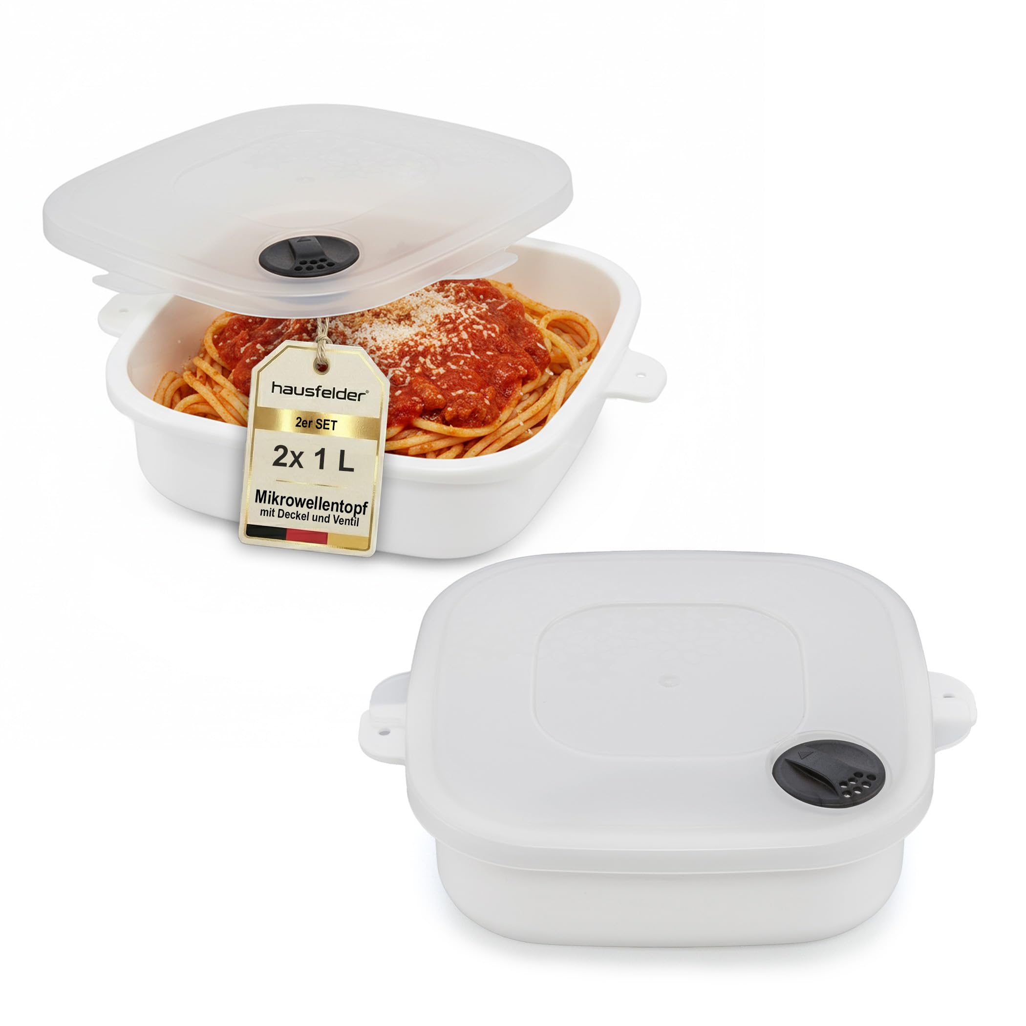 Set Di 3 Contenitori Per Alimenti In PP Con Coperchio, 200/530/1000 Ml - Stoviglie Microonde, Forno E Frigo, A Prova Di Perdite E Impilabili - 6