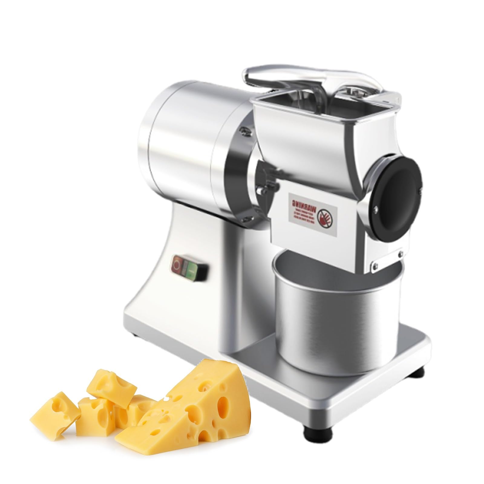 Rallador de Queso Eléctrico Automático, Molino Comercial de Mesa 550W, Máquina de Parmesano en Acero Inox con Pantalla de Protección y Eje Desmontable
