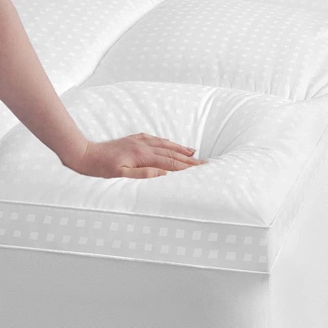 BaliChun Matelas Topper Twin Taille extra épais Matelas Pad 400TC Coton Top Cooling Soft Respirant Oreiller Top Matelas Housse 8-21" Deep Pocket Fitress Protecteur (39x75 Pouces blanches)