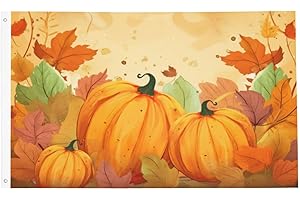 Thanksgiving Pumpkins Flag 3x5 Ft, Double Sided Outdoor Fall Decor
