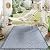 Rugshop Capri Transitional Floral Circles Textured Flat Weave Easy Cleaning Outdoor Rugs for Deck,Patio,Backyard Indoor/Outdoor Area Rug 7'10" x 10' Blue