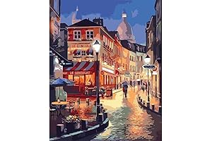 QUITEDEW Adults City Paint by Numbers Kits with Vibrant Opalberry Hues