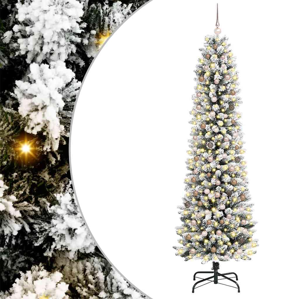 Vidaxl White Artificial Christmas Tree With 300 Leds With Stand 240 Cm