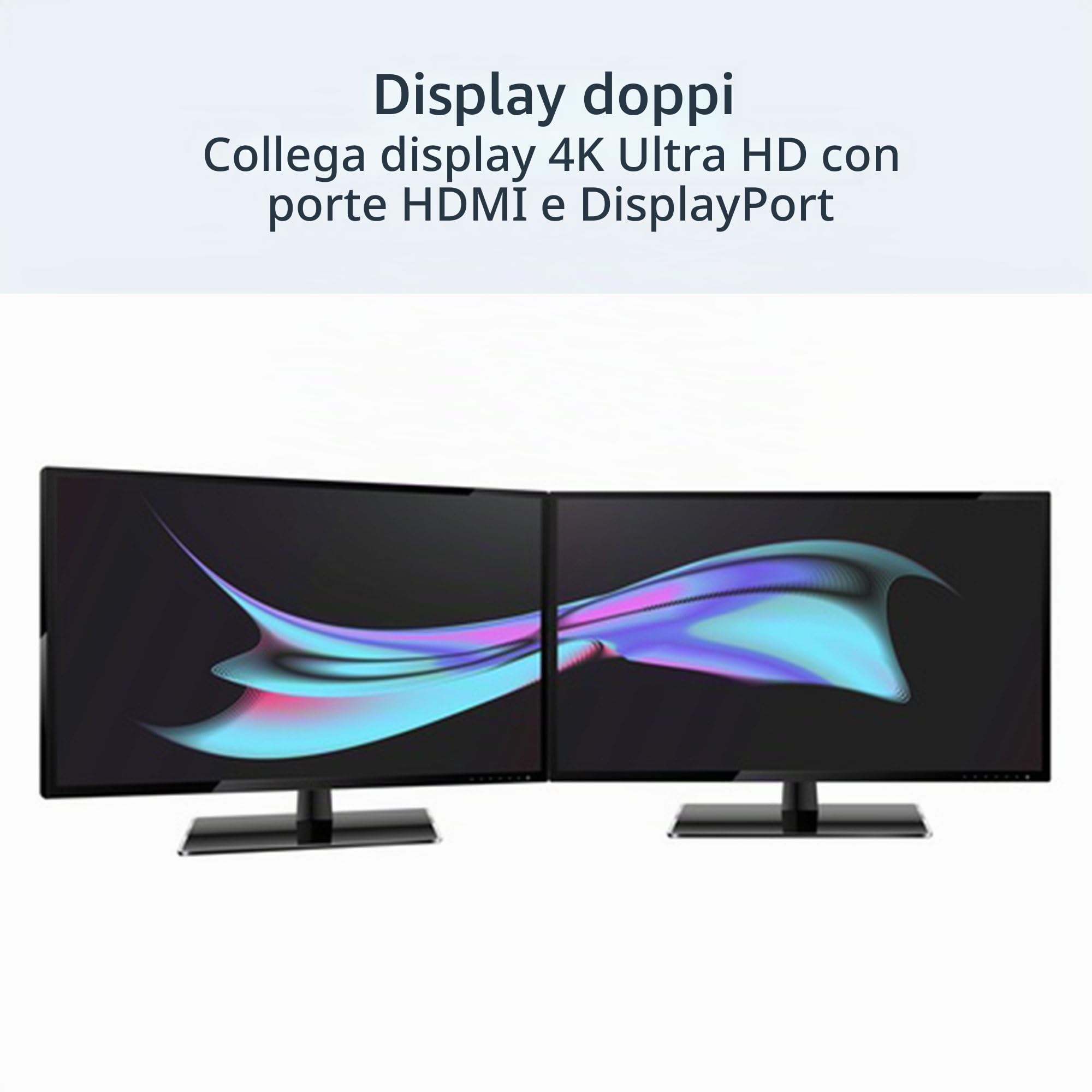 StarTech Dock Ibrido USB-C e USB-A Doppio 4K 60Hz, DP, HDMI, 6x USB-A, GbE | Per laptop USB-C oppure USB-A, Doppio monitor DisplayPort e HDMI, Sei porte USB-A