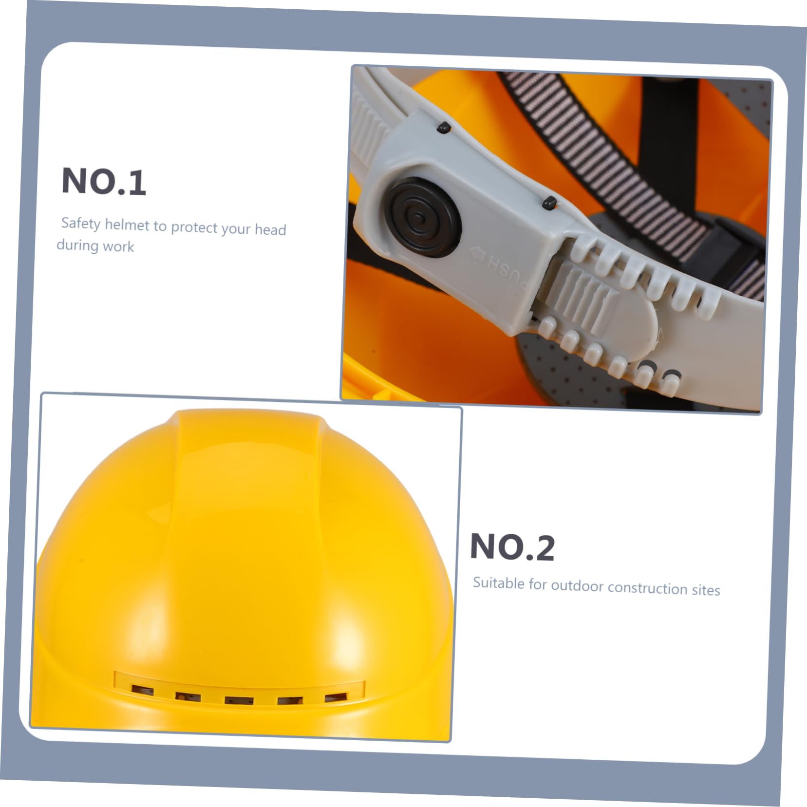 UKCOCO Casco de construcción Sombrero Duro respiradero enfriamiento ventilado Cascos de Seguridad para Hombres Casco de Seguridad Tapa de Seguridad Gorras antigolpes AbS Amarillo