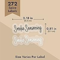 Vista 5 de Talented Kitchen 272 etiquetas adhesivas para especias, etiquetas transparentes para tarros de especias preimpresas para condimentar hierbas