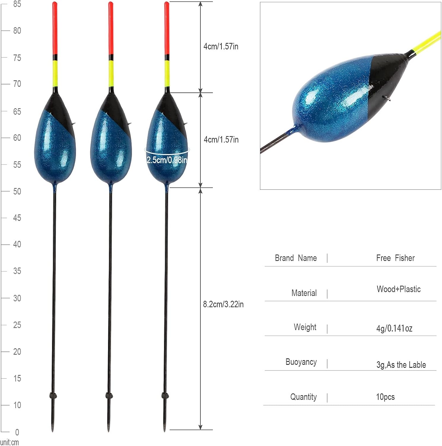 10pcs Collection Fishing Bobbers Cork Floats Kit Antenna Balsa Wood 2g/3g Buoy Fishing Tackle Fishing Corks