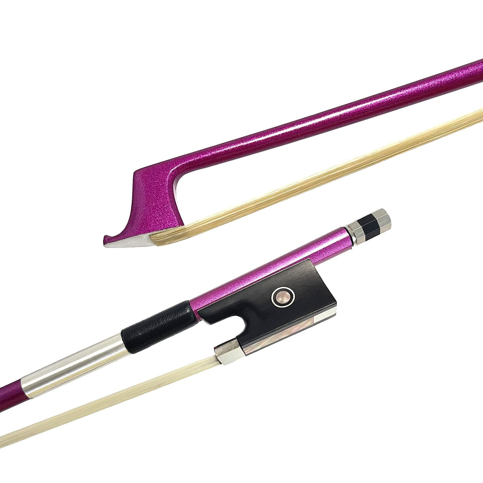 LIEKE Carbon Fiber Violin Bow 3/4 size lightweight Fiddle Bow (3/4 size, Purple)