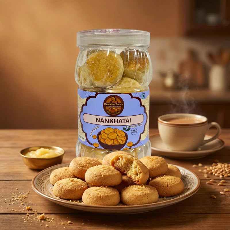 Image of MumMum Treats Nankhatai 250g | Traditional Indian Shortbread Cookies | Homemade Style Ghee Mithai