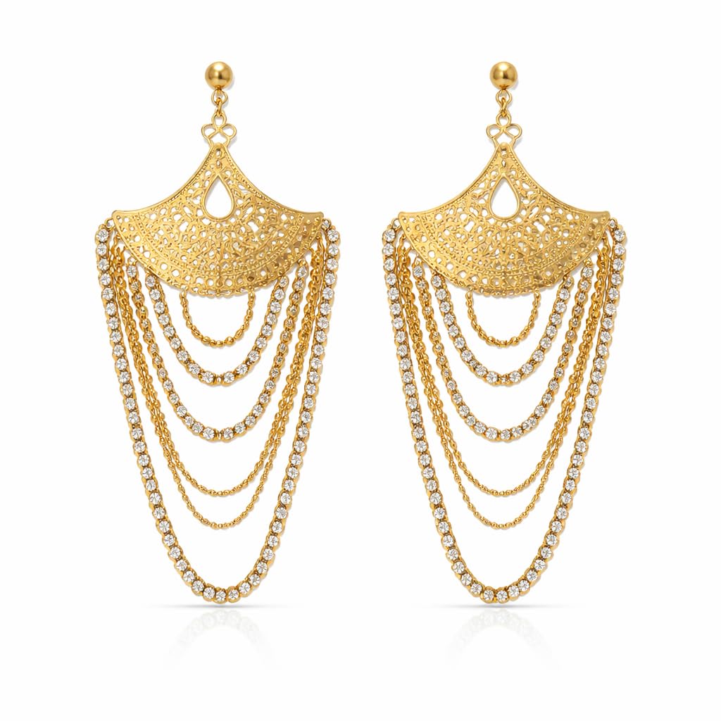 lylak Gold Plated Long & Statement Earrings-picture-38
