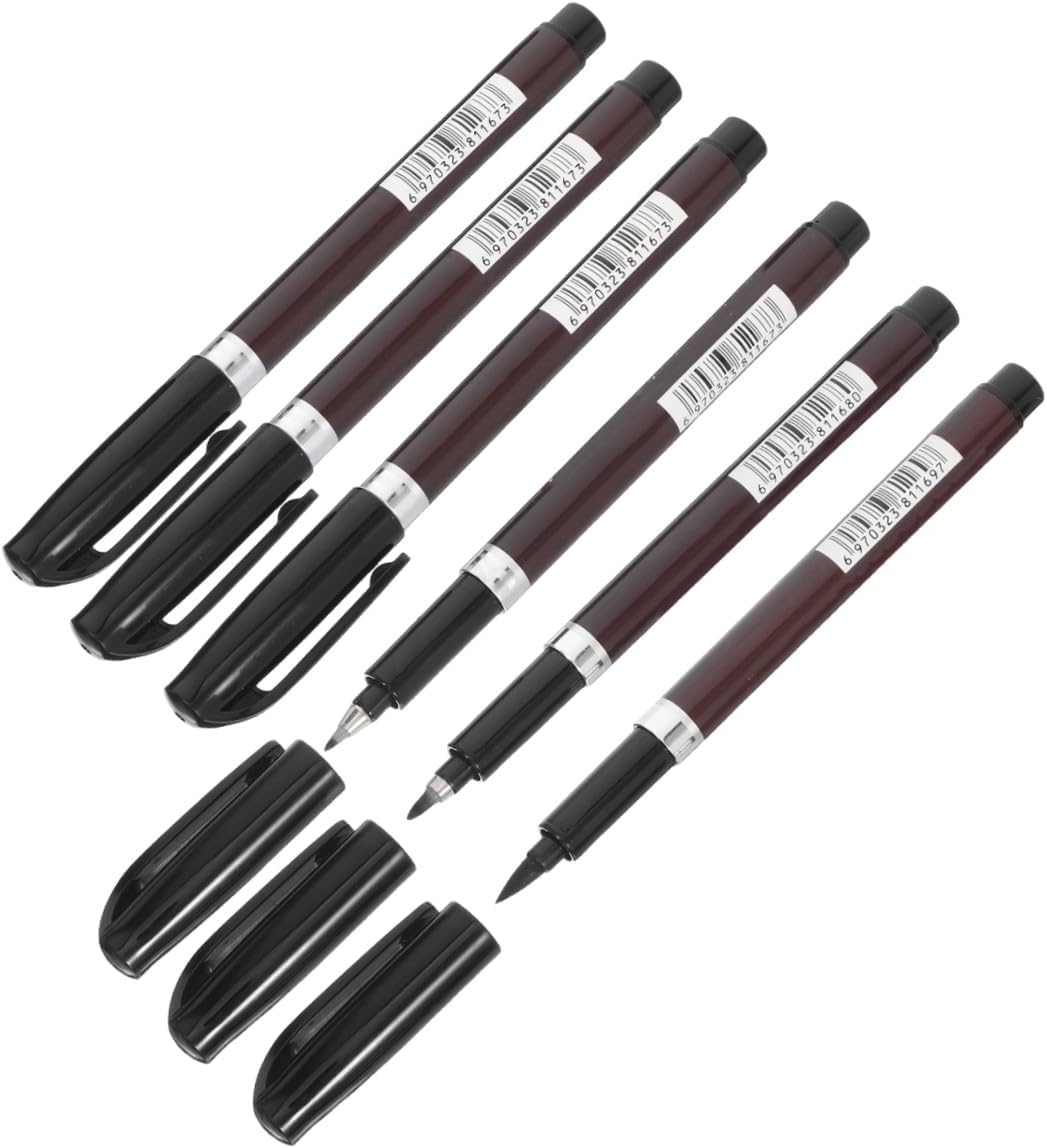 VILLCASE 6pcs Chinese Calligraphy Brush Versatile Writing Brushes for Sumi Painting and Watercolor Lettering for Beginners and Office Use