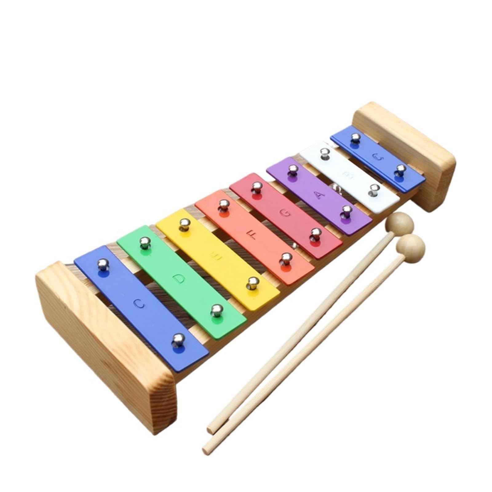 Xilofono Xilofono a 8 tasti | Strumento musicale in metallo con tastiera musicale in legno