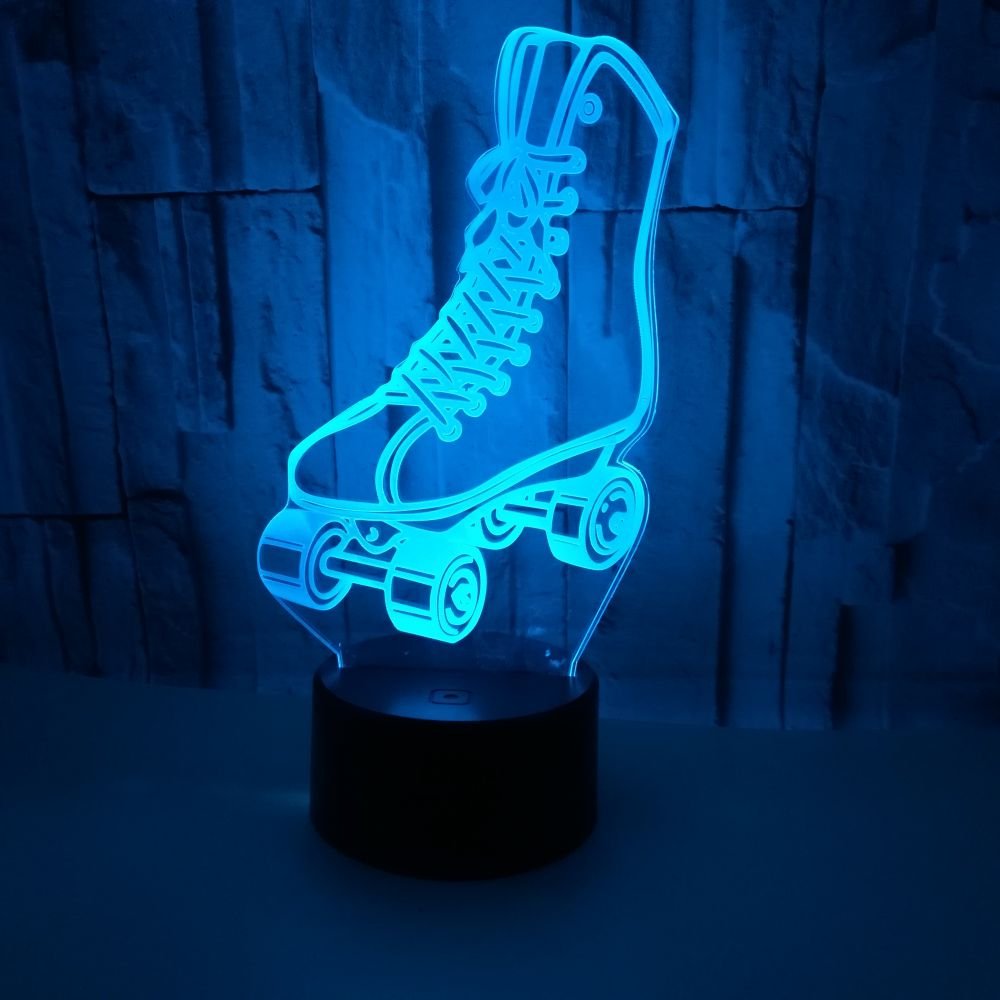 3D Fitness Optical Illusions LED Lampe – 7 Farben, USB-betrieben, Acryl, Für Tisch & Nacht