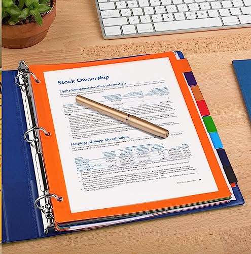 HABGP 16Pcs/2 Set 8 Tab Dividers for 3 Ring Binder, 16 Pcs Clear Color 3 Ring Binder Dividers with Tabs, Page Folder Dividers, Plastic Tabbed File Dividers with Tabs, Three Ring Binder Index Dividers - Thumbnail 7