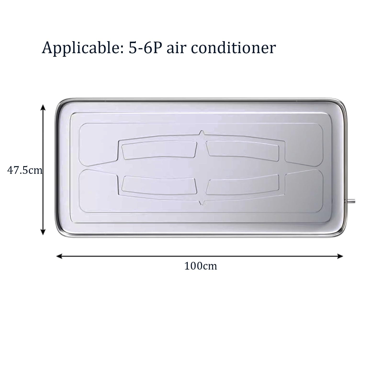 Bandeja de Goteo para Aire Acondicionado, Bandeja de Drenaje de Condensado, Bandeja de Goteo del Colector de Agua HVAC con Tubo de Drenaje y Kit de Instalación(100 * 47.5 * 3.8cm)