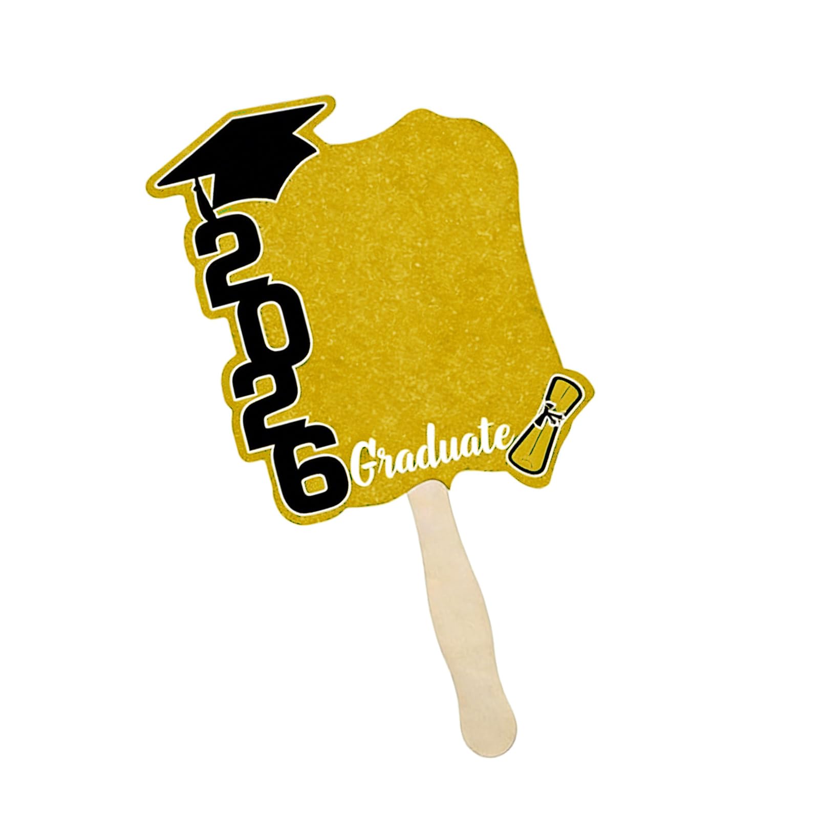 Ekoama Class Of 2026 Graduation Fan Double Sided Printed Wooden Hand Fan For Graduation Ceremony Decoration Commencement