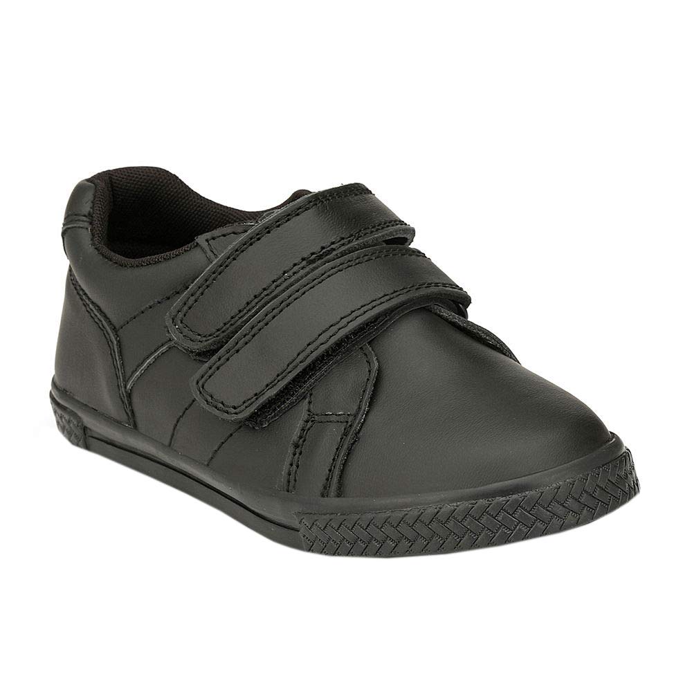 Tuskey Shoes Boys and Girls Genuine Leather Genuine Leather Double Strap School Shoes in Black Color