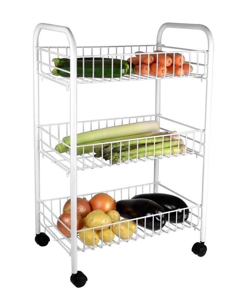 Buy Almineez 3 Tier Fruit Vegetable Trolley with Castors Wheels