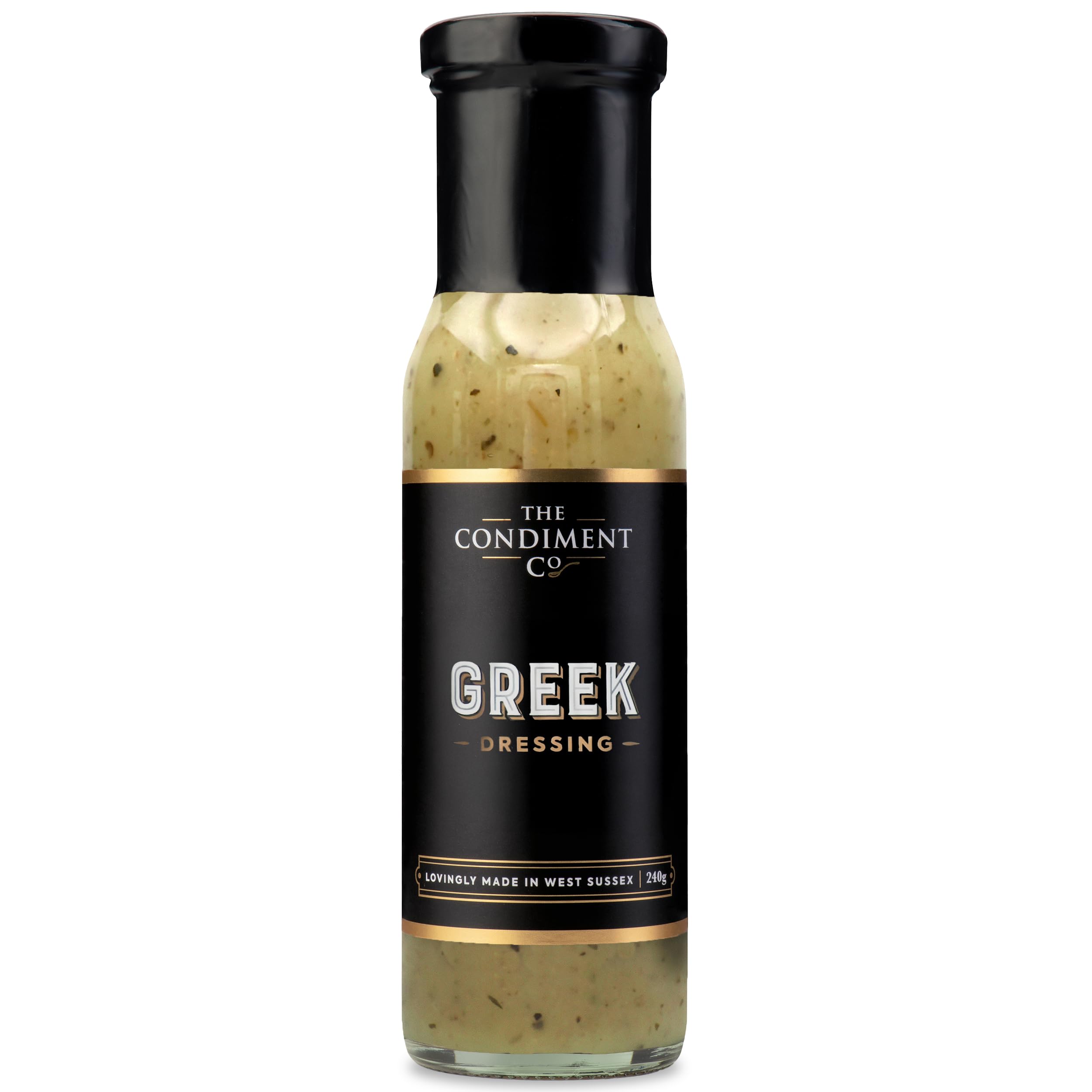 The Condiment Company Greek Dressing 240g Bottle, Olive Oil, Citrus and Herbs for Mediterranean Flavour Salads, British Made, Vegan and Gluten Free