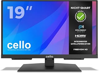 Cello C1924SH 19 Zoll LED-Fernseher, Nicht smart, Triple-Tuner DVB-C/S2/T2, USB-Aufnahme, HDMI, Pitch Perfect Sound, 230 V, für kleine Räume