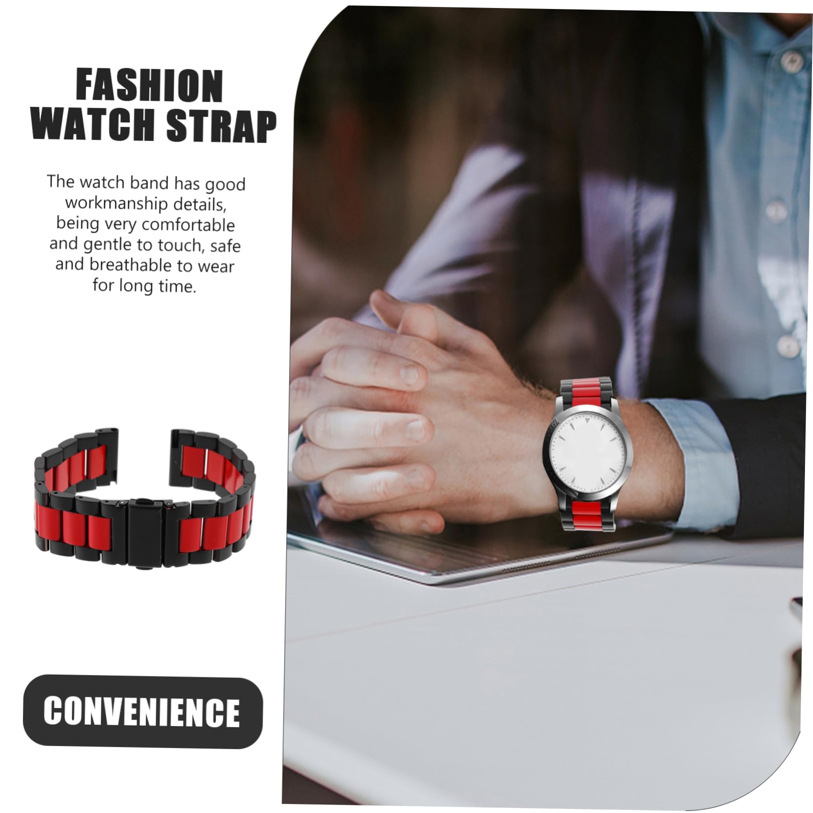 HEMOTON 4 Stück - Herren Schwarz Herrenbands Relojes Inteligentes Para Hombres Uhren Riemen Für Männer Ersatzband Damenband Damenuhr Stahlband Fräulein Rostfreier Stahl Gürtel