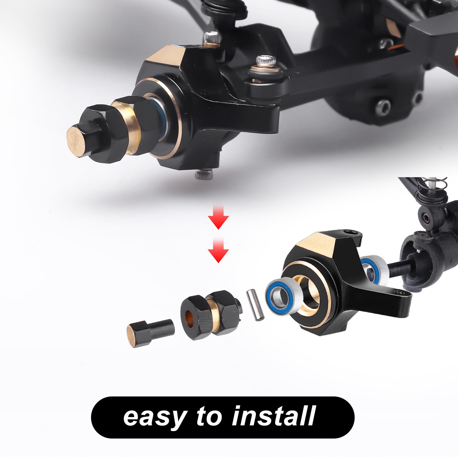 アクセサリー ma Hobbypark Brass Steering Knuckles Carriers and Brass Extended 7mm