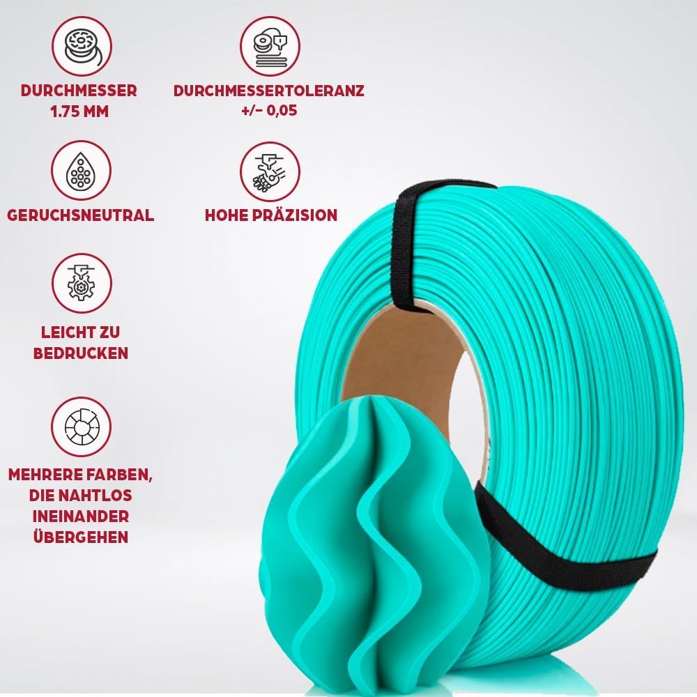 ROSA3D Set PLA Pastell Filament 1.75 mm für 3D Drucker, 6 Farben x 0,35 kg Spulen
