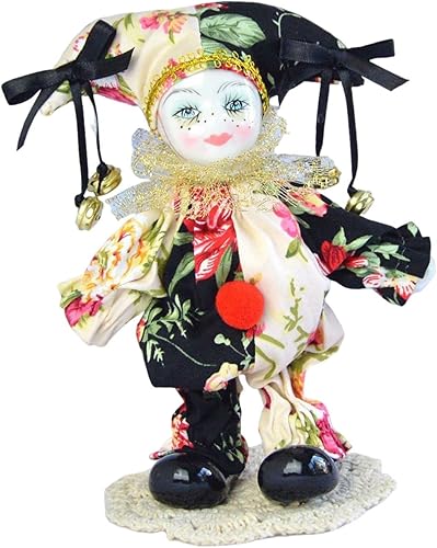 Muñeca arlequĂn divertida de 7.1 in, figura de acciĂłn de porcelana, modelo de muñeca de payaso para adornos de escritorio de Halloween Muñeca arlequĂn divertida de 7.1 in, figura de acciĂłn de porcelana, modelo de muñeca de payaso para adornos de escritorio de Halloween