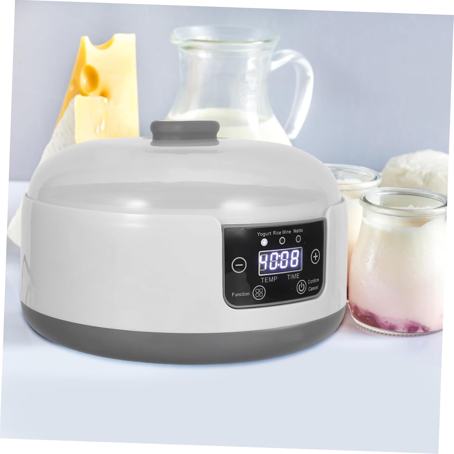 Electric Yogurt Maker with LCD Display Hour Timer Temperature Control Automatic Yogurt Machine for Homemade Yogurt for Family Use
