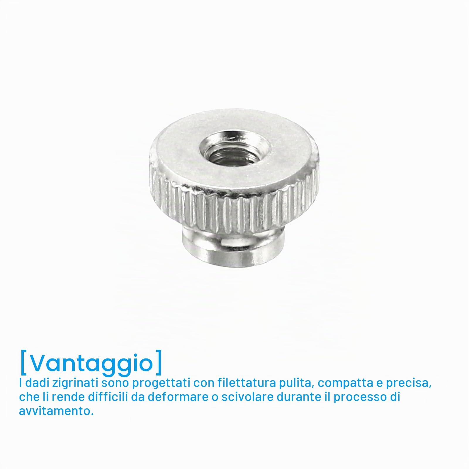 QUARKZMAN Dadi a Farfalla Scanalati, 12 Pezzi Dado M4 in Acciaio al Carbonio con Foro Passante Testa Alta, Argento