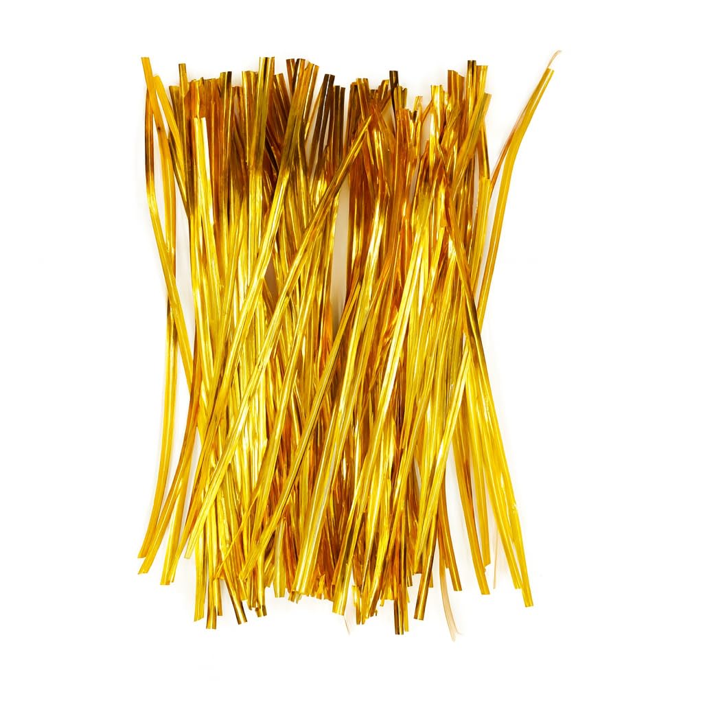 Golden Twist Ties |100pcs Metallic Gold Tie Twisters Wire for Gift, Cables, Crafts & Party Favors | Chocolate, Bread, Cake tie | 7-Inch Durable Wire Ties for Packaging and Decoration (Pack of 100)-image-18