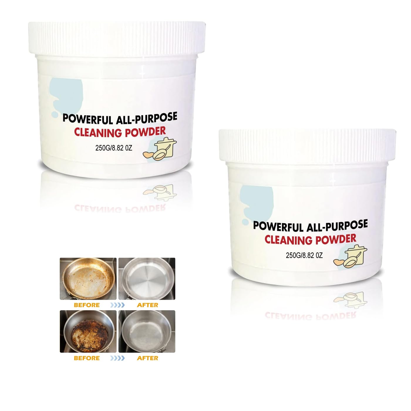 ANRUIPowerful Kitchen All-Purpose Powder Cleaner,Powerful All Purpose Cleaning Powder,Multifunctional Cleaning Powder,Stainless Steel & Heavy Duty Degreaser,kitchen cleaner powder