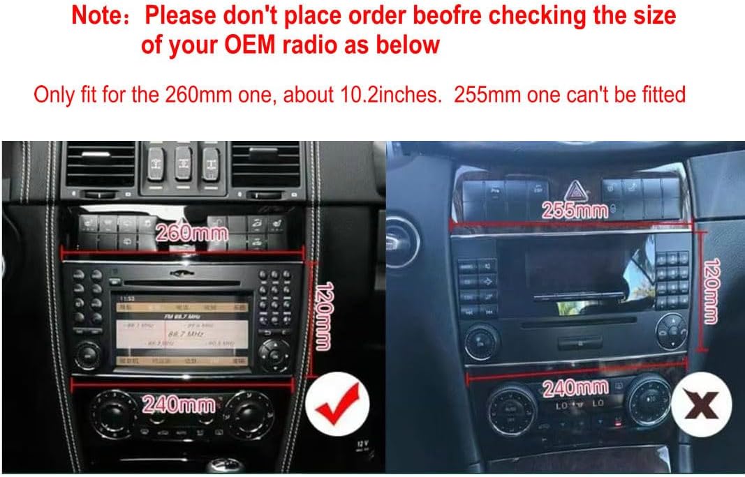 Car Radio Stereo for Mercedes Benz C Class/W203 2004 2005 2006 2007/W209/W219/W169/C180/C200/C230/C240/C320/C350/CLK Dash Kit Car GPS Navigation, 1+32GB 9" IPS Touch Screen Head Unit