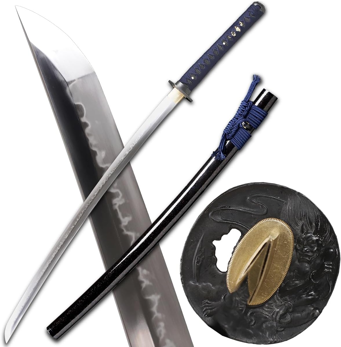 Handmade Katana Sword Real Clay Tempered T10 Steel Choji Hamon Japanese Samurai Sword Razor Sharp Full Tang