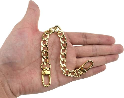 Miniatura 34 de HAHIYO Correa metálica de cadena para bolso de 43.3' de oro para bolso cruzado, bandolera y bolso de mano, cómoda y plana de 0.4' de ancho, extra
